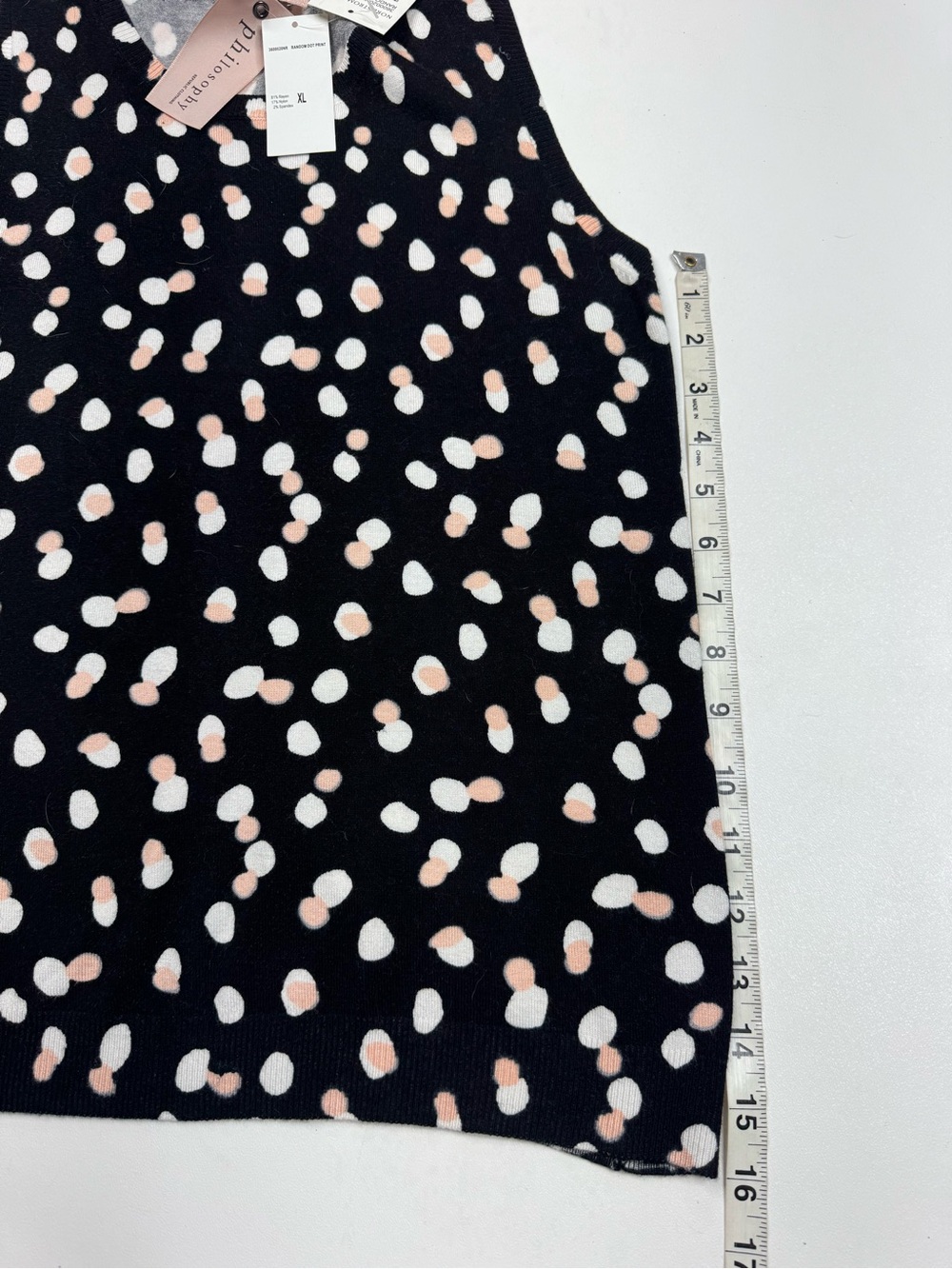 NWT Philosophy Black With Dot Sleeveless Sweater Print Womens XL - Picture 7 of 10